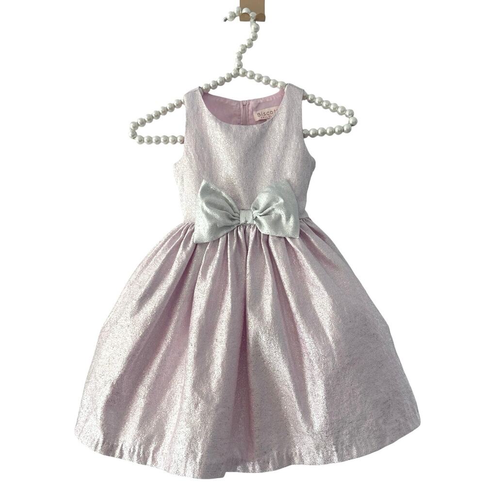 BISCOTTI COLLEZIONI GIRLS PINK/SILVER SHINE PAGENT DRESS sz5 excellent condition
